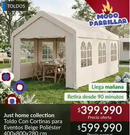 Constructor Sodimac Just home collection toldo cortinas para eventos belge poilester oferta