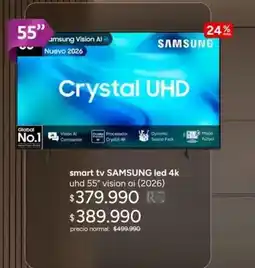Ripley Samsung - smart tv led 4k uhd 55 oferta