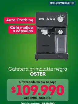 Tottus Oster - cafetera primalatte negra oferta
