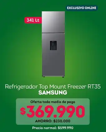 Samsung - refrigerador top mount freezer rt35