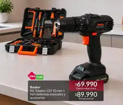 Constructor Sodimac Bauker - kit taladro 12v 10mm + heramientas manuales y accesorios oferta