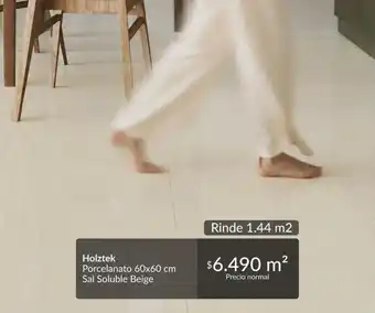 Holztek - hortzek porcelanato 60x60 cm sal soluble beige