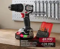 Constructor Sodimac Taladro percutor inalám, 13 mm 20v brushes+ 1 bateria 2 ah+cargador oferta