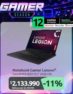PC Factory Lenovo - notebook gamer oferta