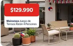 Lider Mainstays - juego de terraza ratan 4 personas oferta