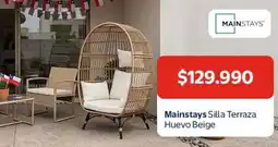 Lider Mainstays - silla terraza huevo beige oferta