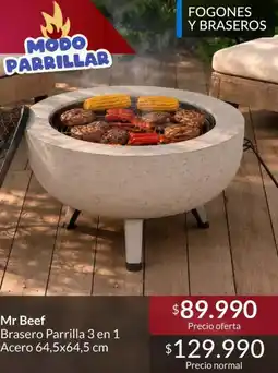 Constructor Sodimac Mr. beef - brasero parrilla 3 en 1 oferta