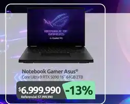 PC Factory Asus - notebook gamer oferta