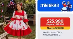 Lider Vestido huaca china niña/ mujer talla 12 oferta