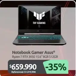 PC Factory Asus - notebook gamer oferta