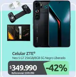 PC Factory Zte - celular neo 5 gt 256gb/8gb 5g negro liberado oferta