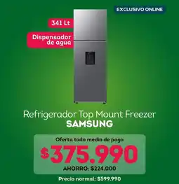 Tottus Samsung - refrigerador top mount freezer oferta