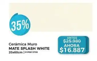 Cerámica muro mate splash white