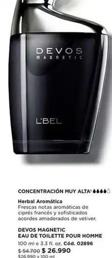 L'Bel Devos manetic eau de toilette pour homme oferta