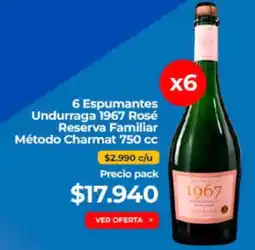 Supermercado Diez Undurraga - 6 espumantes reserva familiar metodo charmat 750 cc oferta