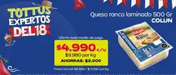 Tottus Colun - queso ranco laminado oferta