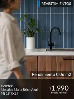 Constructor Sodimac Holztek - mosaico malla brick azul oferta