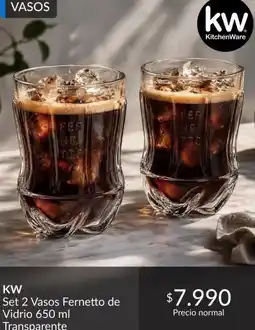 Constructor Sodimac Kw - set 2 vasos fernetto de vidrio oferta