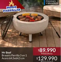 Constructor Sodimac Mr. beef - brasero parrilla 3 en 1 oferta