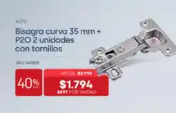Imperial Bisagra curva 35 mm + p20 2 unidades con tornillos oferta