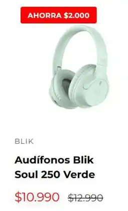 Multicentro Audifonos blik 250 verde oferta