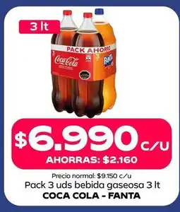 Tottus Coca cola - pack 3 uds bebida gaseosa oferta