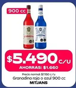 Tottus Mitjans - granadina roja o azul oferta