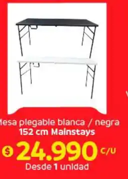 Central Mayorista Mainstays - mesa plegable blanca / negra oferta