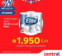Central Mayorista Elite - toalla papel deco 20 mt x 2 un oferta