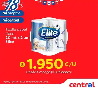 Elite - toalla papel deco 20 mt x 2 un