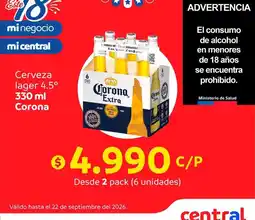 Central Mayorista Corona - cerveza oferta