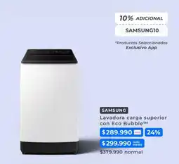 Paris Samsung - lavadora carga superior con eco bubbletm oferta