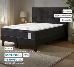 Paris Rosen - cama europea new style 6 plus oferta
