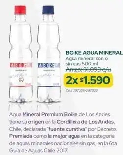 Cruz Verde Andes - agua mineral con o sin gas oferta
