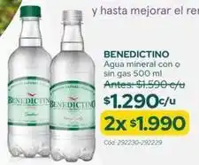Cruz Verde Benedictino - agua mineral con o sin gas oferta