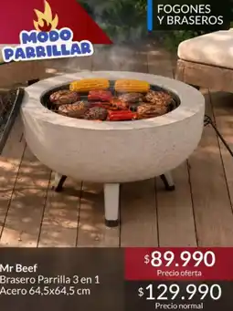Constructor Sodimac Mr. beef - brasero parrilla 3 en 1 oferta