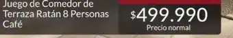 Juego de comedor de terraza ratan 8 personas
