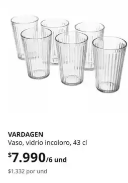 IKEA Vaso, vidrio incoloro, 43 cl oferta