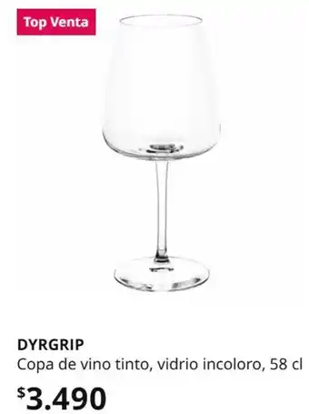 Copa de vino tinto, vidrio incoloro, 58 cl