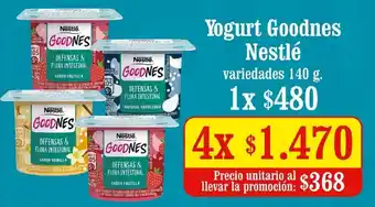 Unimarc Yogurt Goodness Nestlé 4x140g oferta
