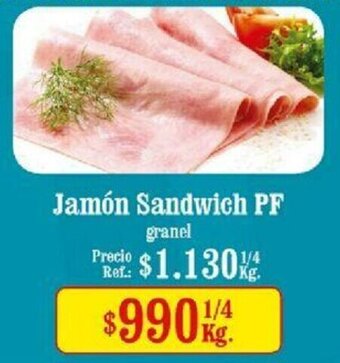 Unimarc Jamón Sandwich PF Granel ¼kg oferta