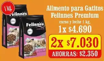 Unimarc Alimento para Gatitos Felinnes Premium 2x1kg oferta