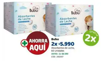 Cruz Verde Bubu Absorbentes de Leche 2x60 unid. oferta