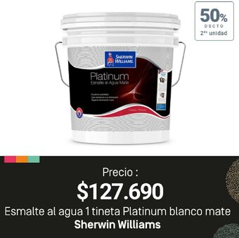 Easy Esmalte Al Agua 1 Tineta Platinum Blanco Mate Sherwin Williams oferta