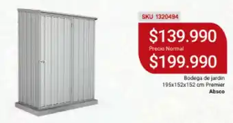 Easy Bodega de Jardin 195x152x152cm Premier Absco oferta