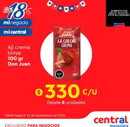 Central Mayorista Ají crema bolsa Don Juan oferta