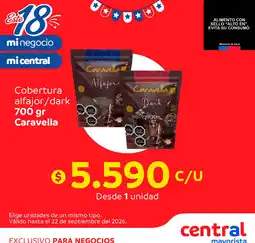 Central Mayorista Cobertura alfajor/dark Caravella oferta