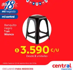 Central Mayorista Banquito negro oferta