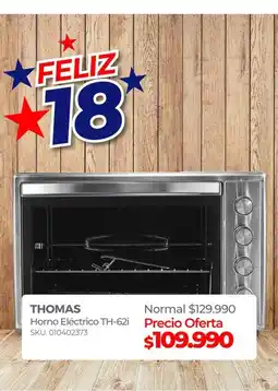 Multicentro Thomas - horno electrico th-62i oferta