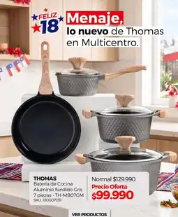 Multicentro Thomas - bateria de cocina oferta